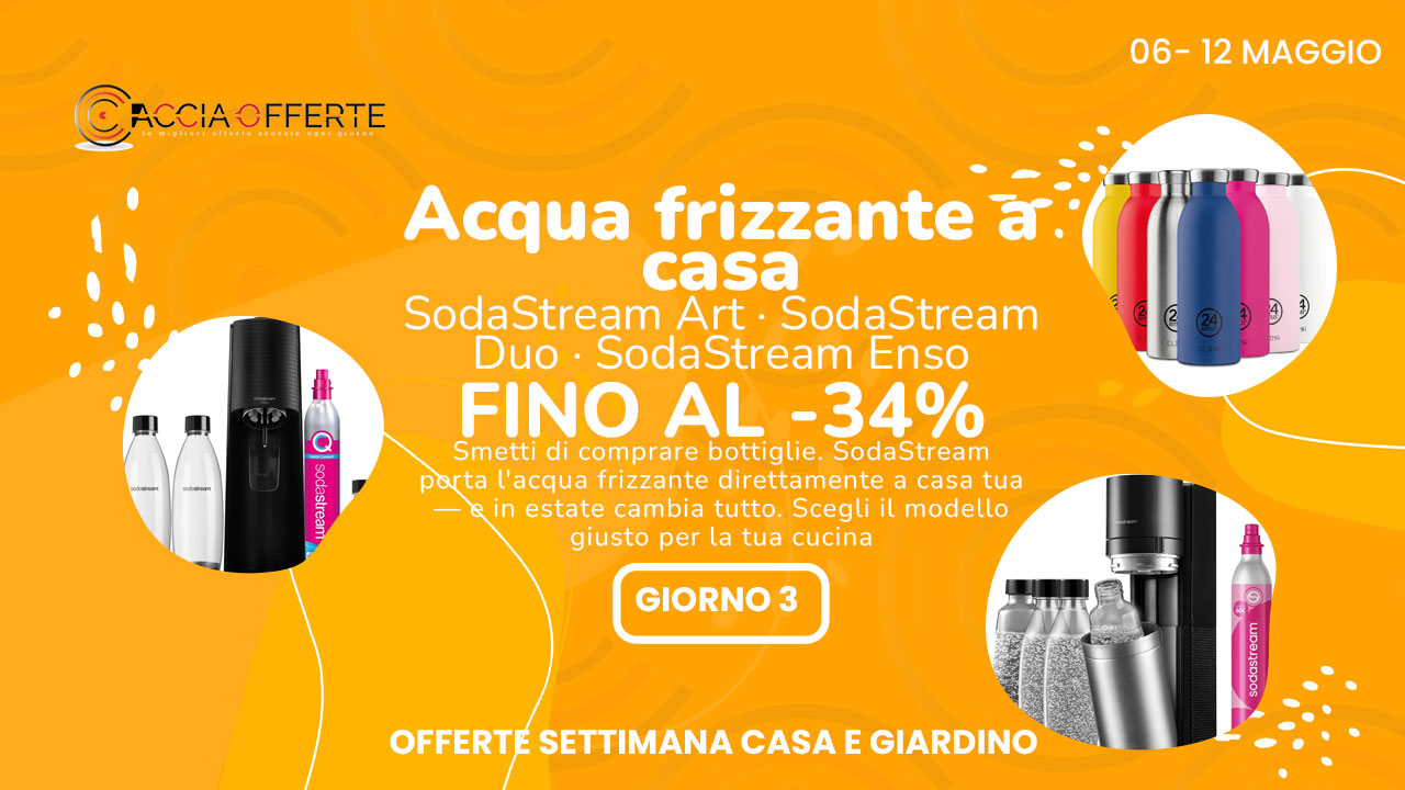 SodaStream in offerta: Terra, Art, Duo, Enso fino al -34%