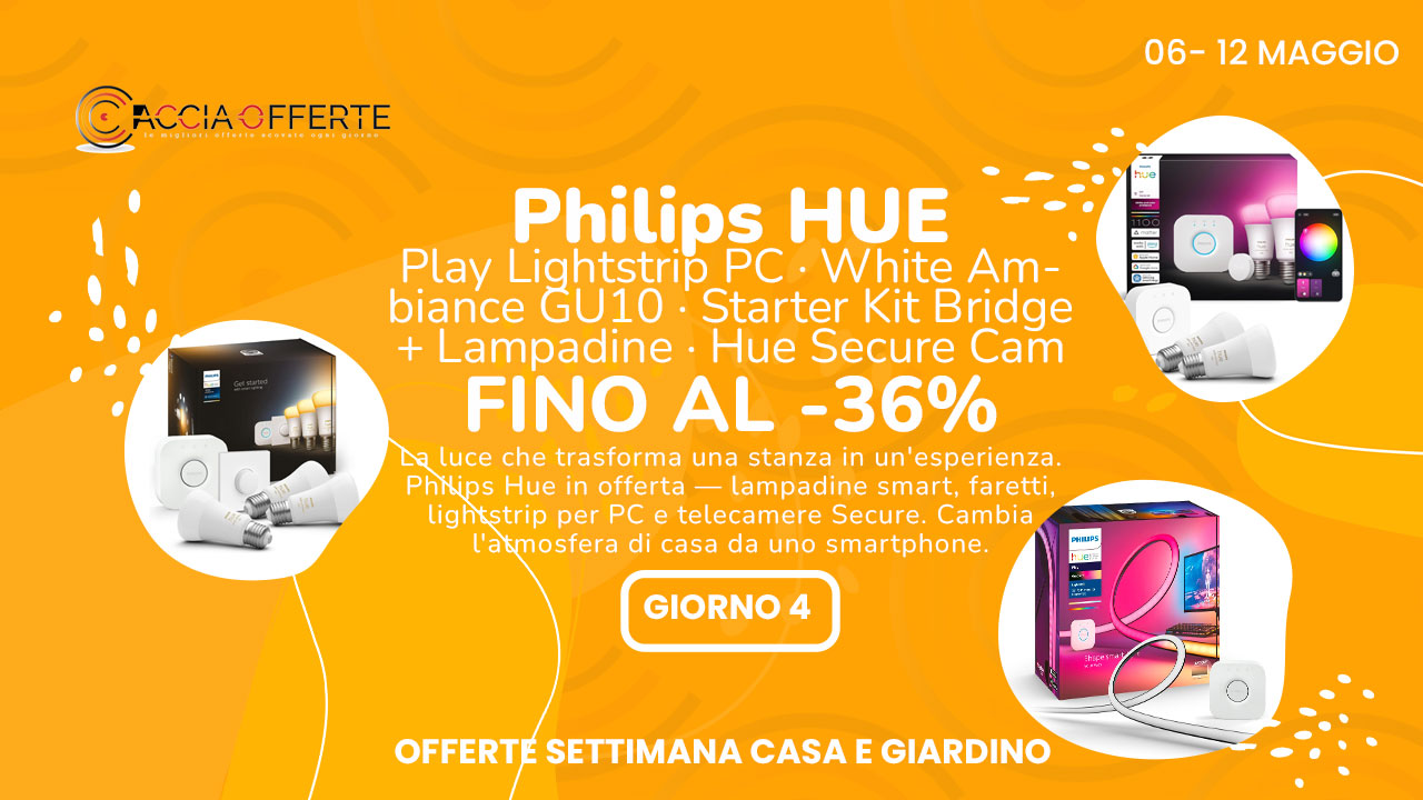 Philips Hue in offerta: tutta la gamma fino al -36%