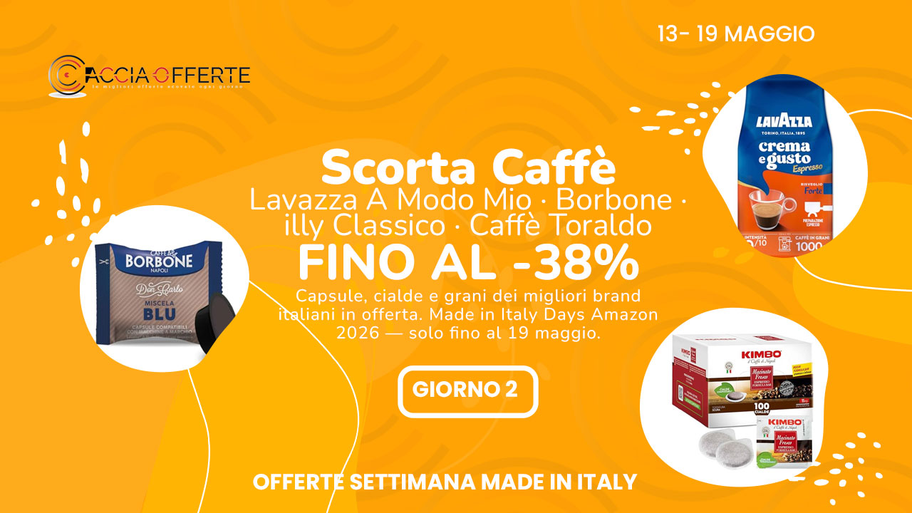 Caffè Italiano in offerta Amazon: Lavazza, Borbone, illy -38%