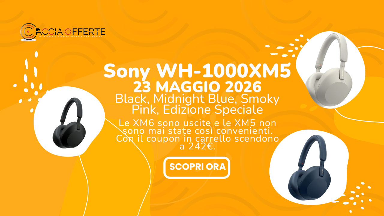 Sony WH-1000XM5 a 242€ con coupon: tutti i colori