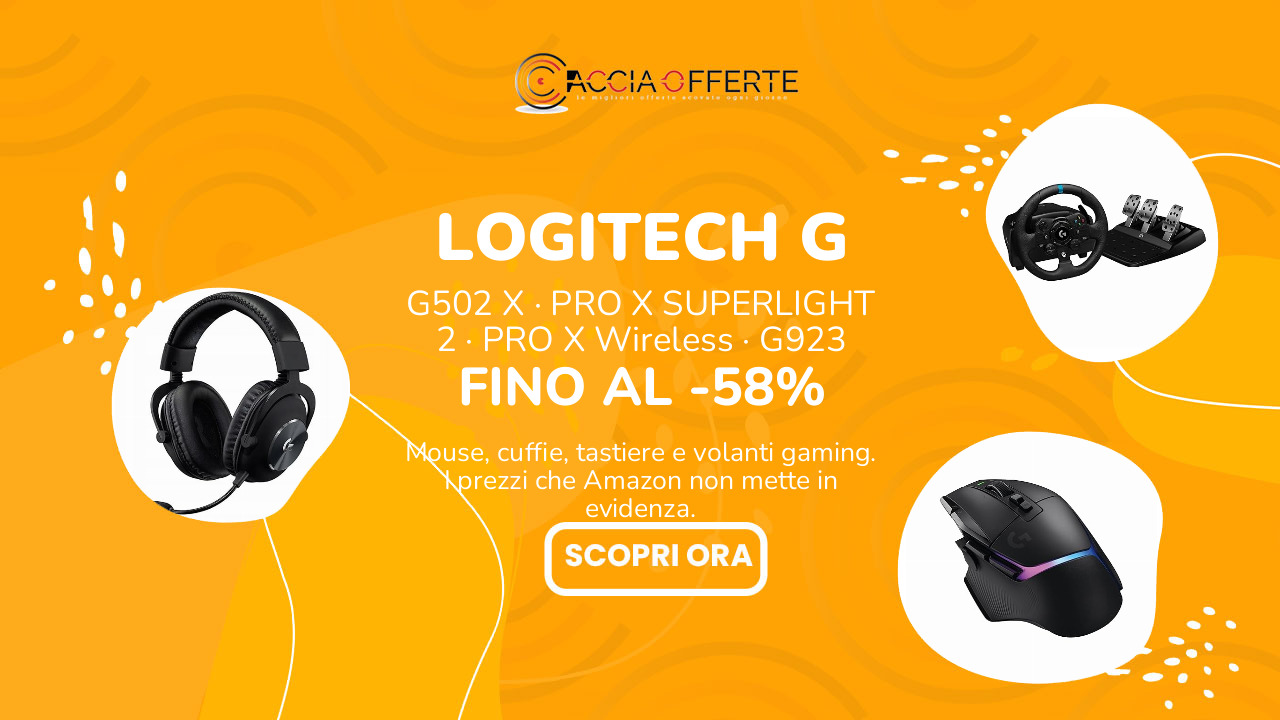 Logitech G in offerta su Amazon — mouse, cuffie, tastiere e volanti gaming