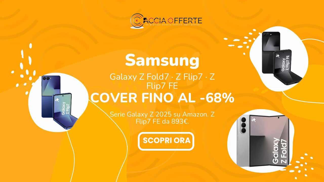 Samsung Galaxy Z Fold7 e Z Flip7 in offerta su Amazon: Z Flip7 FE a 893€, cover a -68%