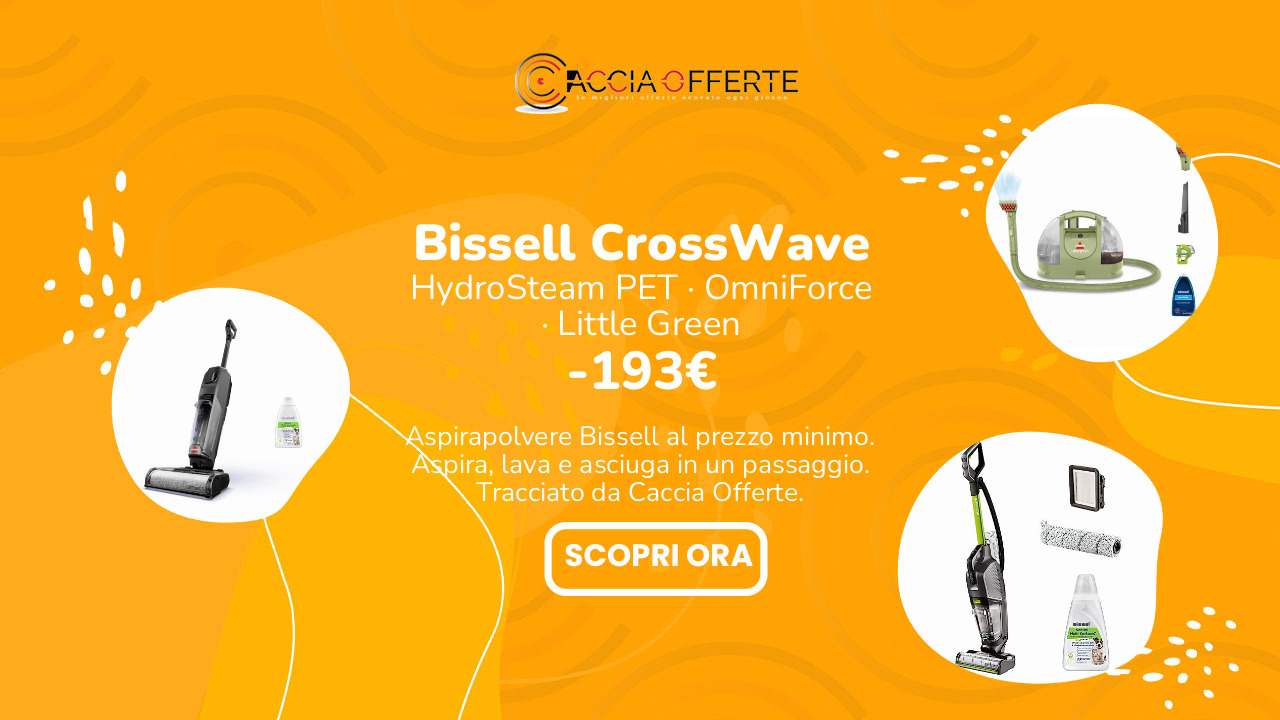 Bissell CrossWave HydroSteam PET aspirapolvere lavapavimenti in offerta su Amazon