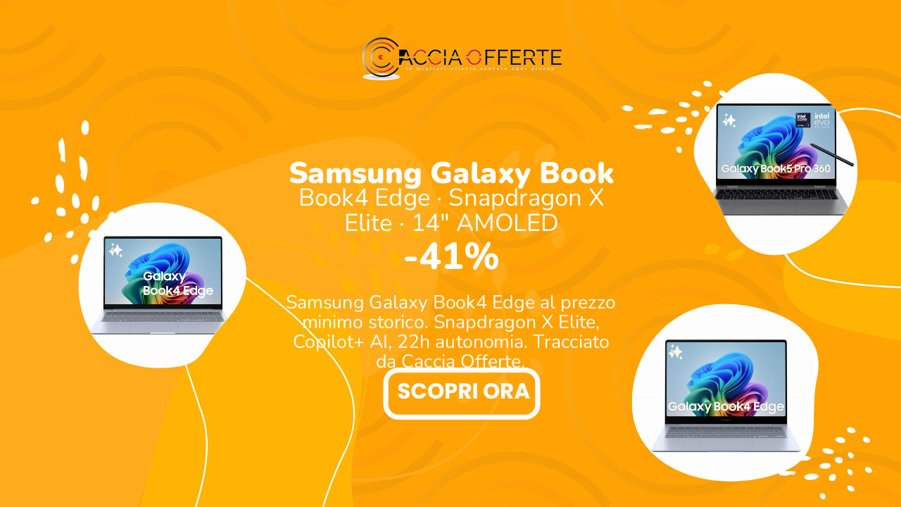 Samsung Galaxy Book4 Edge a 999€: Snapdragon X Elite, AMOLED, risparmio 700€