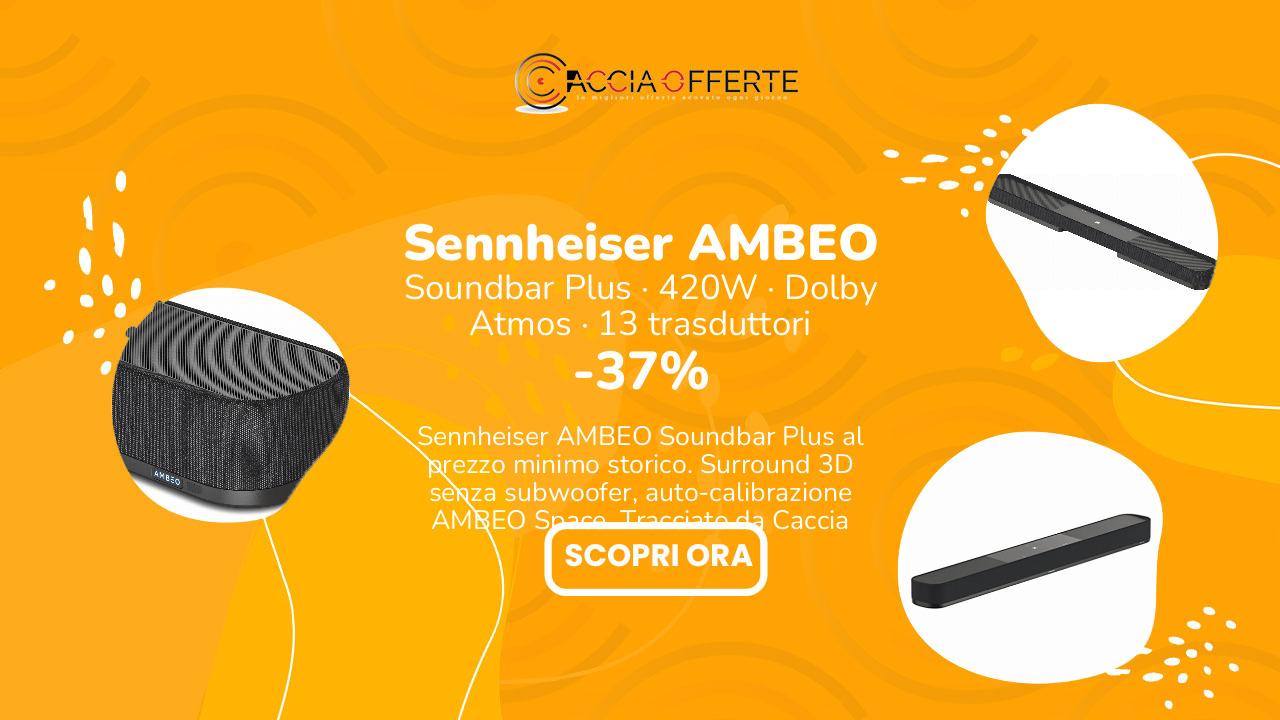 Sennheiser AMBEO Soundbar Plus in offerta su Amazon al prezzo minimo storico