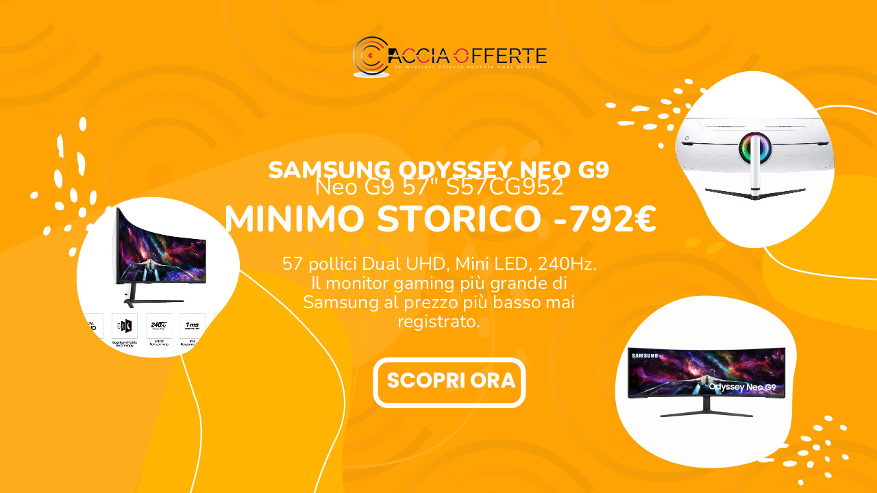 Samsung Odyssey Neo G9 57 pollici monitor gaming curvo Mini LED offerta Amazon