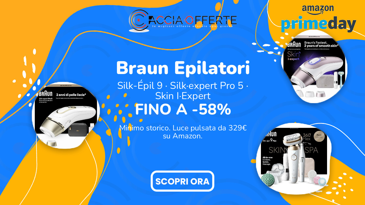 Braun Epilatori in offerta Prime Day 2026: Silk-Épil 9 a 169€, IPL da 329€ al minimo storico