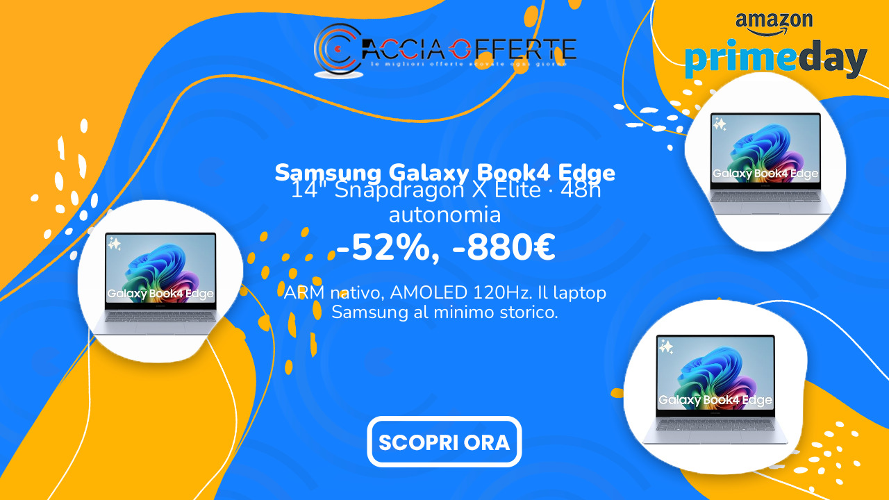 Samsung Galaxy Book4 Edge offerta Prime Day Amazon 2026 minimo storico