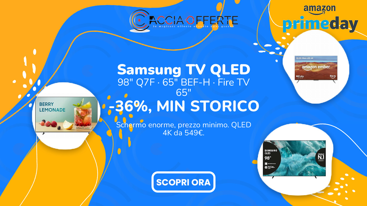 Samsung TV QLED offerta Prime Day Amazon 2026 minimo storico