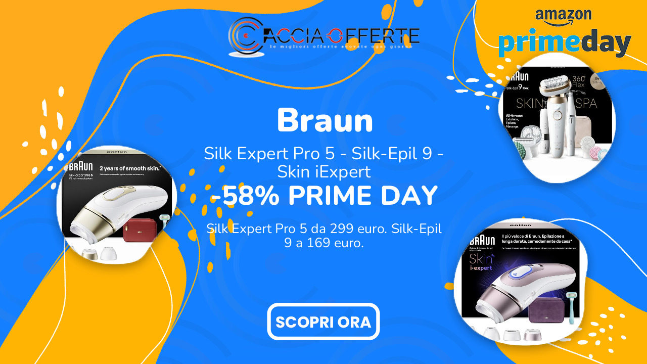 Braun Silk Expert Pro 5 e Silk-Épil 9 in offerta Prime Day 2026: da 169€, IPL da 299€